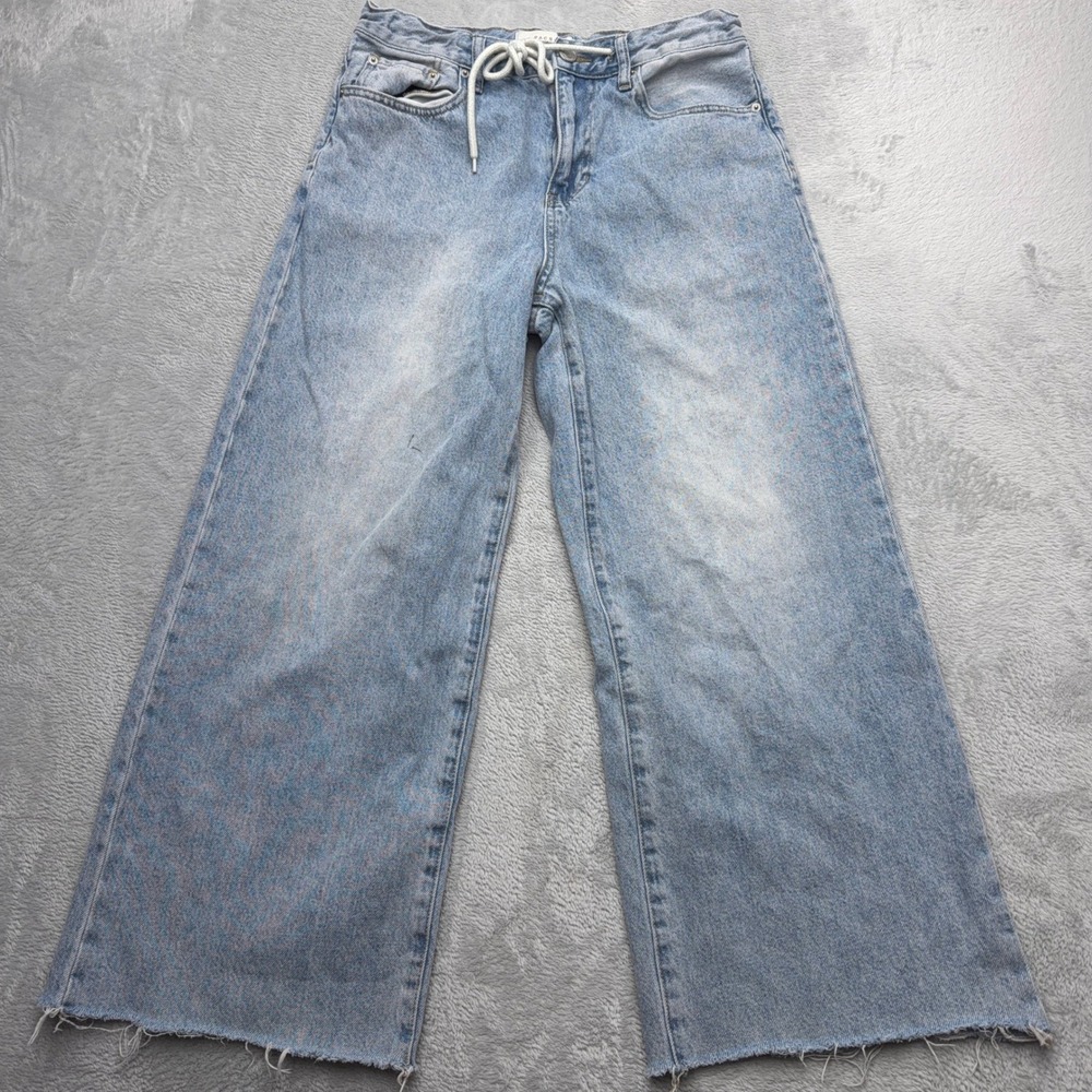 PacSun Jeans Mens 30x30 Blue Extreme Baggy Wide Leg Drawstring Raw Hem Denim